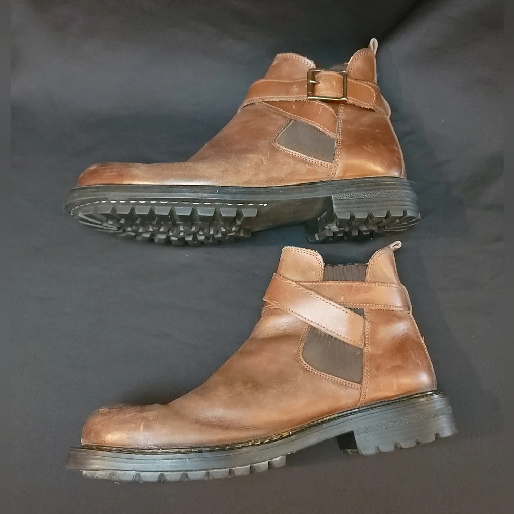 EAGLE‎ MOUNTAIN Brown Leather High Top Pull On Boots 10